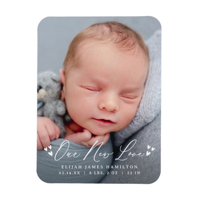 Magnet Flexible Annonce photo de naissance avec notre nouveau scri (Vertical)
