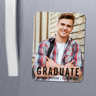 Magnet Flexible Annonce photo de remise de diplômes moderne cool