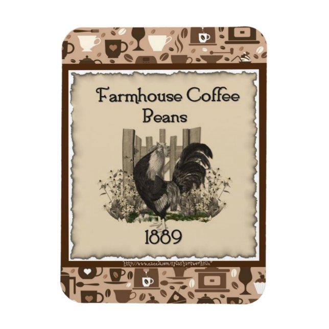 Magnet Flexible "Annonce Vintage de café de la ferme de 1889" (Vertical)