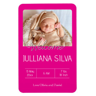 Magnet Flexible annonces de naissance personnalisées pour bébé