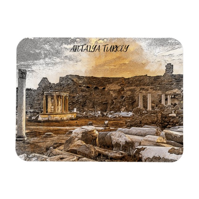 Magnet Flexible Antalya Turquie Voyage antique (Horizontal)