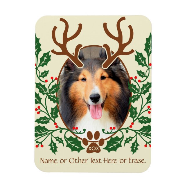 Magnet Flexible Antlers de Noël pour chien / chat Personnaliser la (Vertical)