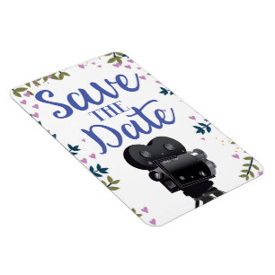 Magnet Flexible Appareil Photo Cinéma Mariage Save The Date