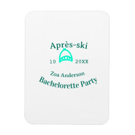 Magnet Flexible Après-ski bachelorette party turquoise hat name da