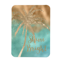 Magnet Flexible Aqua Gold Palm Tree Parties scintillant brillante