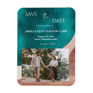 Magnet Flexible Aquarelle Abstraite Enregistrer la date