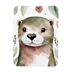 Magnet Flexible Aquarelle adorable Otter