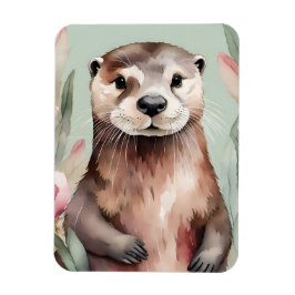 Magnet Flexible Aquarelle adorable Otter Boho