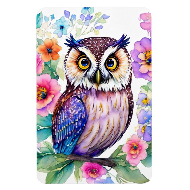 Magnet Flexible Aquarelle artistique florale (Vertical)
