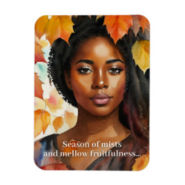 Magnet Flexible Aquarelle Automne Black Woman Art Keem Poem