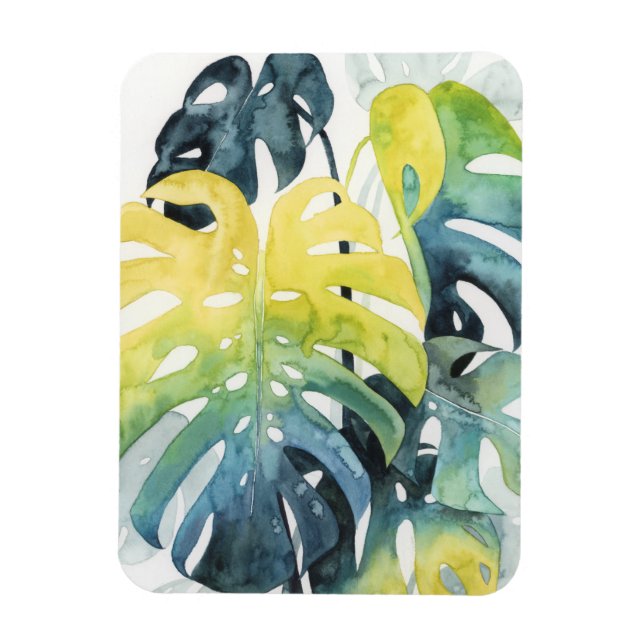 Magnet Flexible Aquarelle Coucher de soleil Palm Tree Feuilles (Vertical)