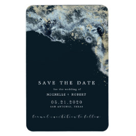 Magnet Flexible Aquarelle flots d'or mariage enregistrer la date a