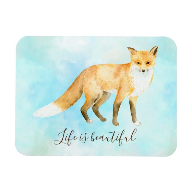Magnet Flexible Aquarelle Fox Aqua Mint (Horizontal)