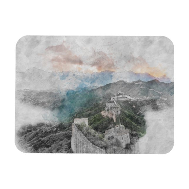 Magnet Flexible Aquarelle grand mur de Chine (Horizontal)