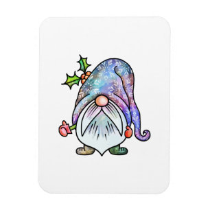 Magnet Flexible Aquarelle hiver Jardin de Noël Gnome