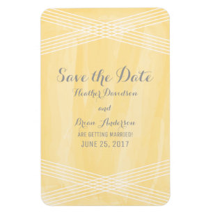 Magnet Flexible Aquarelle jaune Déco Enregistrer la date