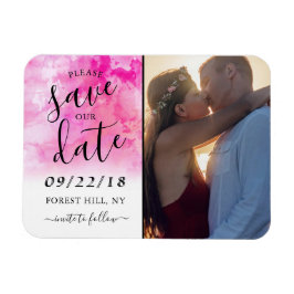 Magnet Flexible Aquarelle Ombre Enregistrer l'aimant Date - Rose