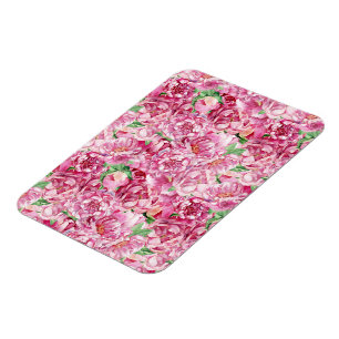 Magnet Flexible Aquarelle Pink Peonies
