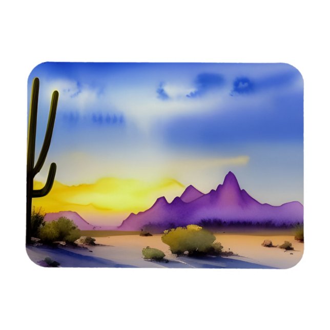 Magnet Flexible Aquarelle Pittoresque Desert Sunrise (Horizontal)