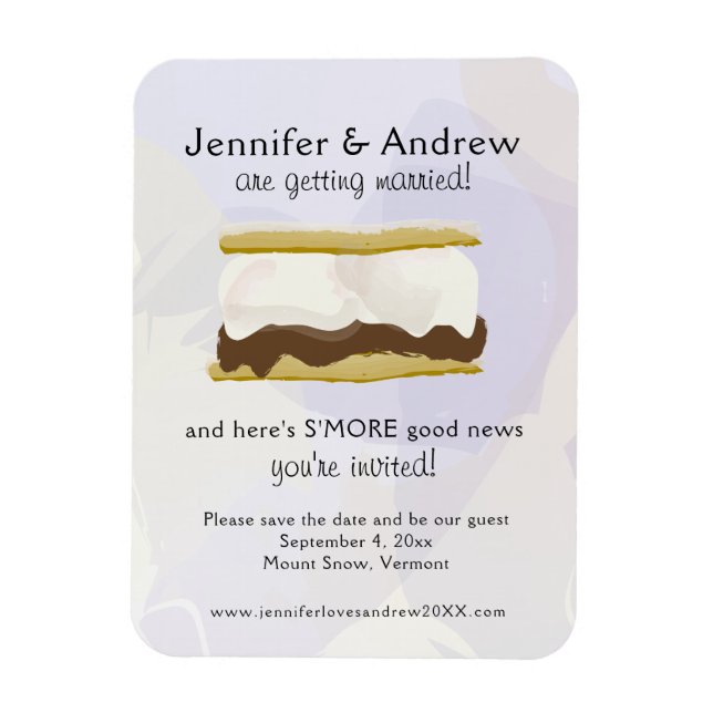 Magnet Flexible Aquarelle S'mores Purple Enregistrer la date (Vertical)