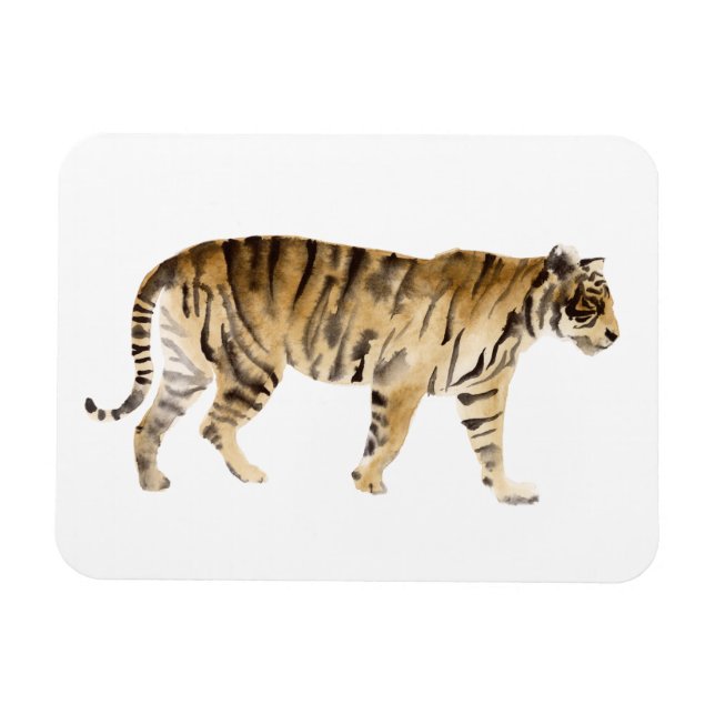 Magnet Flexible Aquarelle Tigre Marcher (Horizontal)