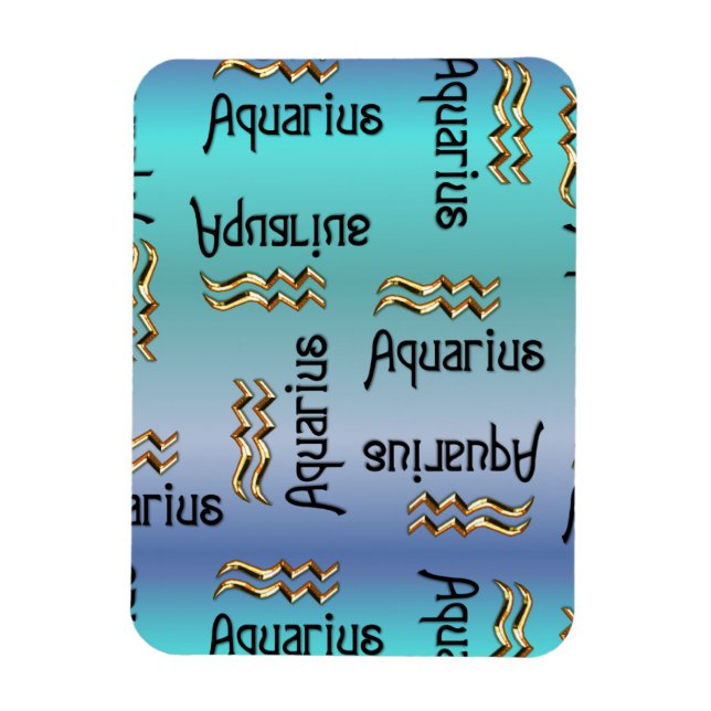 Magnet Flexible Aquarius bleu, signe du Zodiaque. (Vertical)
