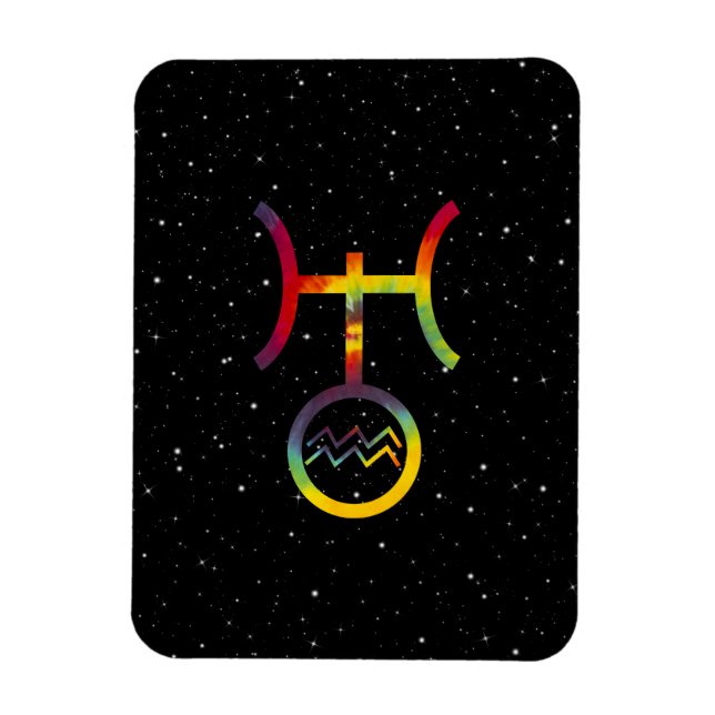 Magnet Flexible Aquarius Uranus Planetary Symbol Starry Tie Dye (Vertical)