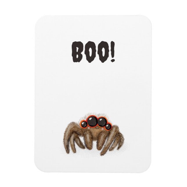 Magnet Flexible Araignée éffrayante "Boo !" Aimant d'Halloween (Vertical)