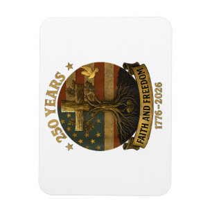 Magnet Flexible Arbre à croix de drapeau 250 ans de foi et de libe