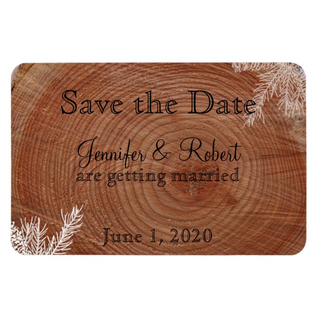 Magnet Flexible Arbre anneaux Mariage campagnard rustique Enregist (Horizontal)