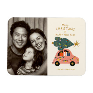 Magnet Flexible Arbre de fête sur la voiture Famille Photo de