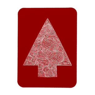 Magnet Flexible Arbre de Noël moderne - Rouge