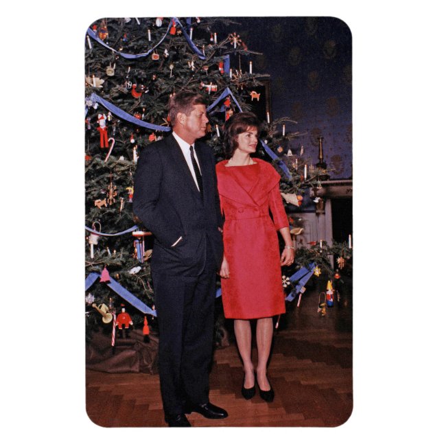 Magnet Flexible Arbre de Noël Président John Kennedy & Jacqueline (Vertical)