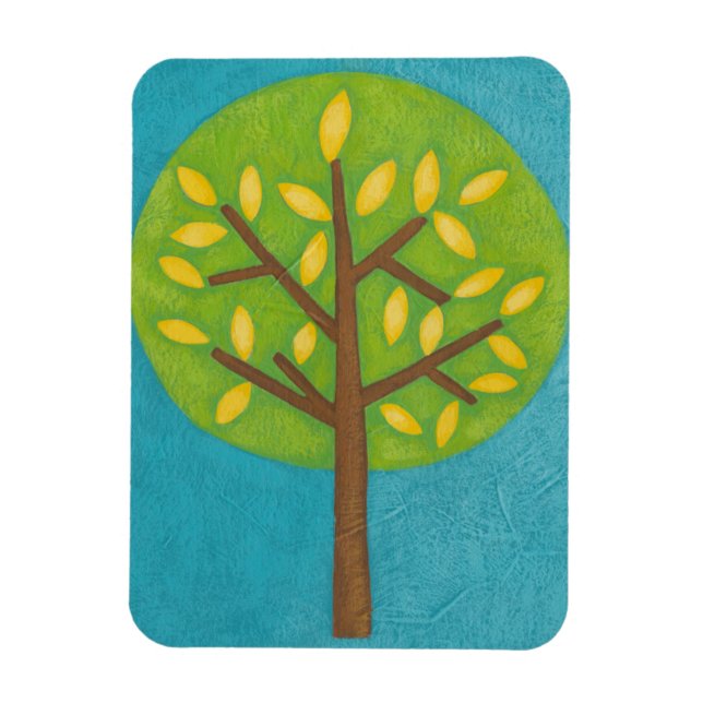 Magnet Flexible Arbre vert avec Feuilles jaunes par Chariklia Zarr (Vertical)