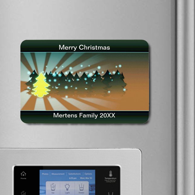 Magnet Flexible Arbres de Noël teintes de vert jaune flexible (Christmas Trees Shades of Yellow Green Flexible Magnet)