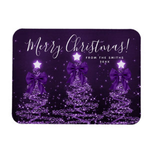 Magnet Flexible Arbres de Noël violets de vacances élégants 