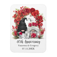 Arc floral rouge Gnome 40e anniversaire de Mariage