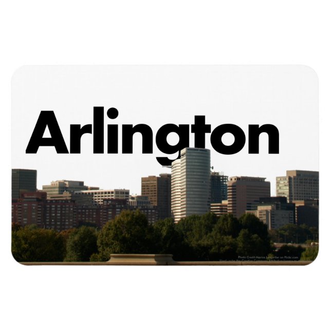 Magnet Flexible Arlington TX Skyline avec Arlington dans le Sky Ma (Horizontal)