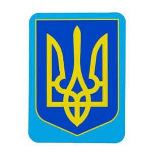 Magnet Flexible Armoirie de l'Ukraine Trident doré Beaux-Arts