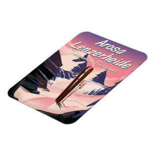 Magnet Flexible Arosa Lenzerheide, poster suisse de ski.