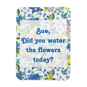 Magnet Flexible Arrosez le rappel bleu de jardin des fleurs