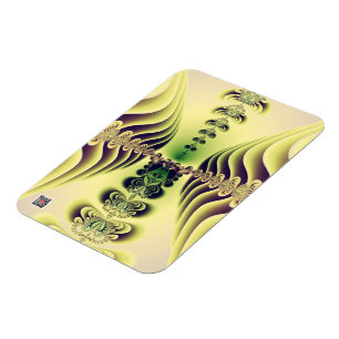 Magnet Flexible Art abstrait de symétrie fractale vert citron