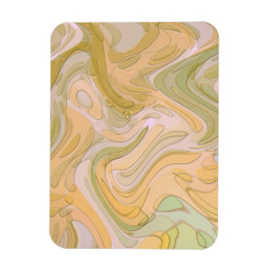 Magnet Flexible Art abstrait tourbillons jaune vert