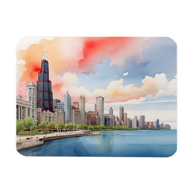 Magnet Flexible Art de Chicago (Horizontal)