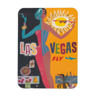 Magnet Flexible Art de l'affiche de voyage de jeu de Las Vegas vin