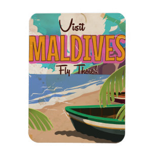 Magnet Flexible art de l'affiche de voyage vintage de l'île des Ma