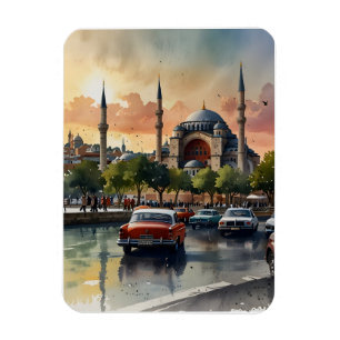 Magnet Flexible Art de l'aquarelle d'Istanbul