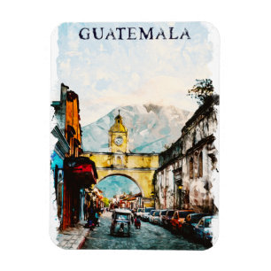 Magnet Flexible Art de voyage rétro vintage Guatemala