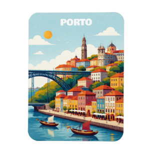 Magnet Flexible Art de voyage vintage Porto Portugal