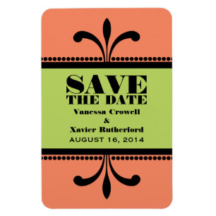 Magnet Flexible Art déco fantaisie Enregistrer la date Aimant oran